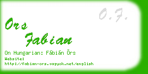 ors fabian business card