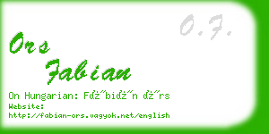 ors fabian business card